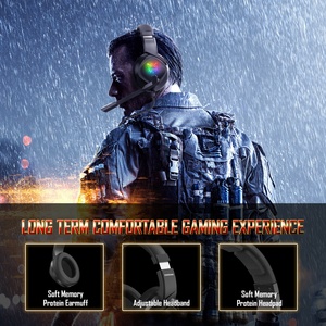 <span class=keywords><strong>Onikuma</strong></span> ชุดหูฟังสำหรับเล่นเกม RGB แบบมีสาย LED <span class=keywords><strong>K19</strong></span>ประสิทธิภาพสูงสุดสำหรับพีซีและนักเล่นเกม PS4สำหรับดีเจกีฬาการบินออดิโอไฟล์ - Product Image 5