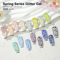 OEM/ODM Designer Spring Series Professional Nail Art UV Long Lasting Super Sparkly Glitter Gel Liquid Bottle
