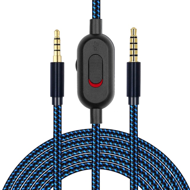 Replacement 2m Audio Cable With Mic for Logitech Astro A10 A40 A30 Gaming Headsets Audio Line, Inline Mute Cord