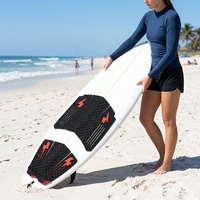 Tapis de traction EVA antidérapant rainuré pour la queue de planche de surf, avec arche surélevée et adhésif puissant pour shortboard