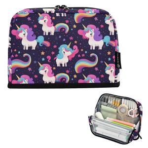 Kawaii Large Capacity Student Stand <b>up</b> Pen Holder Stationery Storage Bag Custom Print Unicorn Girls Pencil Case for Children - Product Image 1