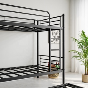 Cama <span class=keywords><strong>litera</strong></span> doble moderna con cama nido, estructura metálica, diseño modular para dormitorio infantil, escuela, apartamento, hotel - Envío desde stock - Product Image 4