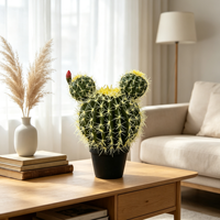 Sculpture de cactus ovale géant surdimensionné en fausse plante, grande décoration artificielle de cactus, écologique et durable, pour mariage, maison, bureau, désert