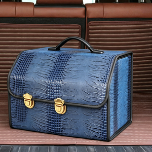 2026 Trending Leather Car Trunk Organizer Foldable Luxury Car Trunk Storage Box Organizer Box for Universal Luxurious <strong>Auto</strong> - Product Image 5