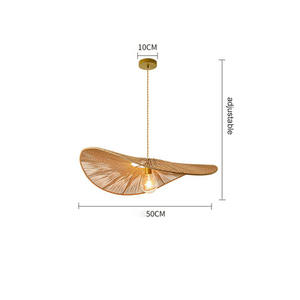 <span class=keywords><strong>D</strong></span>écoration de la maison chambre rotin lustre Loft suspension lampe nordique Wabi Sabi Led suspension pour salon - Product Image 6