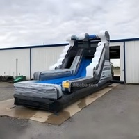 Glissières d'eau ondulées grises de marbre gonflables grises de prix usine avec le glissement pour des enfants et des adultes