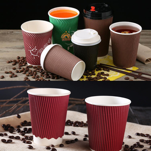 Vasos de Papel Corrugado de Doble Pared Ecológicos y Desechables, Materiales de Grado Alimenticio, Resistentes a Quemaduras, Personalizables, para Vino, Agua Mineral, Tequila - Product Image 1