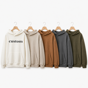 Sweat-shirt à capuche surdimensionné personnalisé en molleton vierge, plusieurs couleurs, OEM, usine de streetwear - Product Image 2