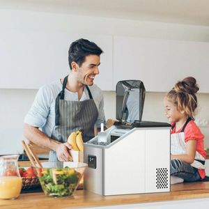 Stainless Steel Ice Maker 48 Lbs Capacity With Lcd Display Home Use <b>Square</b> Ice Cubes - Product Image 4