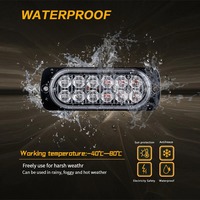 Blinkende Stroboskop-Warnleuchte mit 12 LEDs für Auto, Pannenhilfe, Notfallbeleuchtung, LKW-Anhänger, Signalleuchte, LED-Seitenleuchte, Gelb, 12V-24V