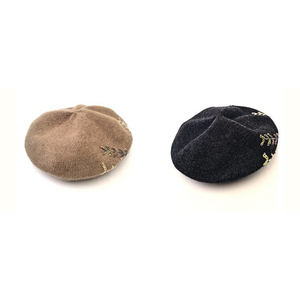 Boina de Cachemira personalizada <span class=keywords><strong>para</strong></span> mujer, gorro de invierno de fábrica, informal, elegante, Vintage, <span class=keywords><strong>Crochet</strong></span> francés, <span class=keywords><strong>para</strong></span> viajar, 100% - Product Image 2