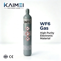 Cilindro de Gas Hexafluoruro de Tungsteno WF6 de Grado Semiconductor 99.999% 5N, 47L 50kg con Válvula DISS638 para CVD