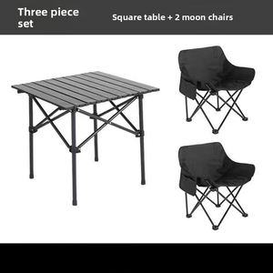 Ensemble de table et de chaises pliantes en métal durable pour l'extérieur, pour le camping, le marché nocturne, la cour et le parc - Product Image 4