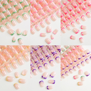 120 Uñas Postizas de Gel Francés Coloridas para Mujer, Extensiones de Uñas Suaves Hechas a Mano - Product Image 5