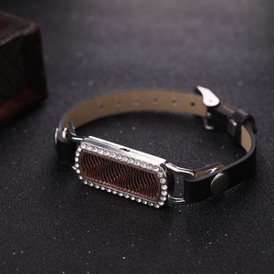 Fashion Rectangular Stainless Steel Band Bracelet Adjustable Leather Bangle <strong>Essential</strong> Oil Diffuser Perfume Aromatherapy Bracelet - Product Image 5