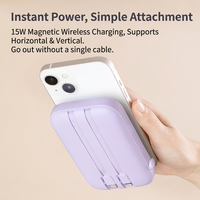 Batterie externe magnétique 10000mAh 22.5W avec charge rapide sans fil et câble intégré pour téléphone
