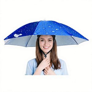 Chapeau mains libres imperméable anti-UV avec revêtement argenté, parapluie de tête léger et bandeau réglable pour la pêche et la randonnée - Product Image 2