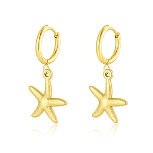 Pendientes Colgantes de Estrella de Mar <span class=keywords><strong>para</strong></span> <span class=keywords><strong>Mujer</strong></span>, Chapados en Oro de 18K, Acero Inoxidable, Sin Deslustre, Joyería Oceánica, de Moda <span class=keywords><strong>para</strong></span> Fiestas - Product Image 1
