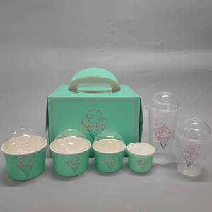 Taza Kraft portátil personalizada para llevar, papel para restaurante de hotel, café, helado, postre, tazas para pastel, pared simple/doble con tapas - Product Image 5