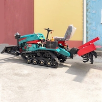 Mesin bajak Rotari Mini Tiller kualitas tinggi taman Moto traktor mikro mesin bajak Rotari Tiller dengan trek karet