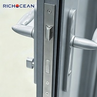 Portes pliantes en aluminium à rupture de pont thermique RICHOCEAN, à double vitrage, grande ouverture, pour patio, porte en verre pliante
