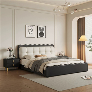Nouveau design, <span class=keywords><strong>fourniture</strong></span> directe <span class=keywords><strong>d</strong></span>'usine, meubles de chambre à coucher, lit king en agneau, literie en cuir de luxe, lit à cadre en bois rembourré - Product Image 3
