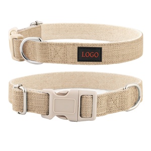 Eco-Friendly Nylon <strong>Dog</strong> <strong>Collar</strong> Button Closure Adjustable Pet <strong>Collar</strong> Small Medium Large <strong>Dogs</strong> Solid Pattern Custom Logo Available - Product Image 1