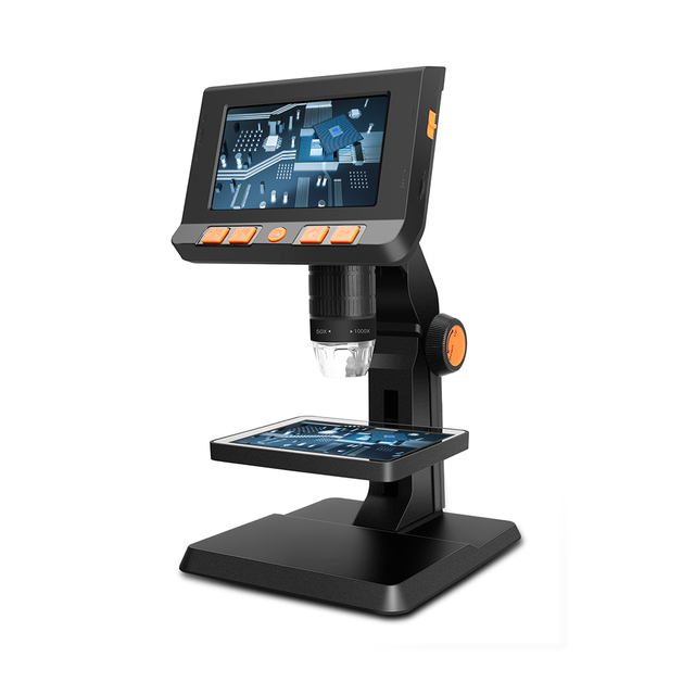 4.3 Inches LCD Digital Microscope 1080P 10 Megapixels 1-1000X Magnification Zoom Portable Microscope Video Recording Camera P110