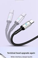 Câble de données tressé Type-C 5A avec voyant lumineux pour téléphones Apple/Android/mobiles, charge rapide 60W max