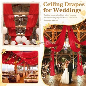 Birthday Party Event Wedding Venue Auditorium Theatre <strong>Background</strong> Table and Chair Decoration Bed Nets Mosquito Fabric - Product Image 5
