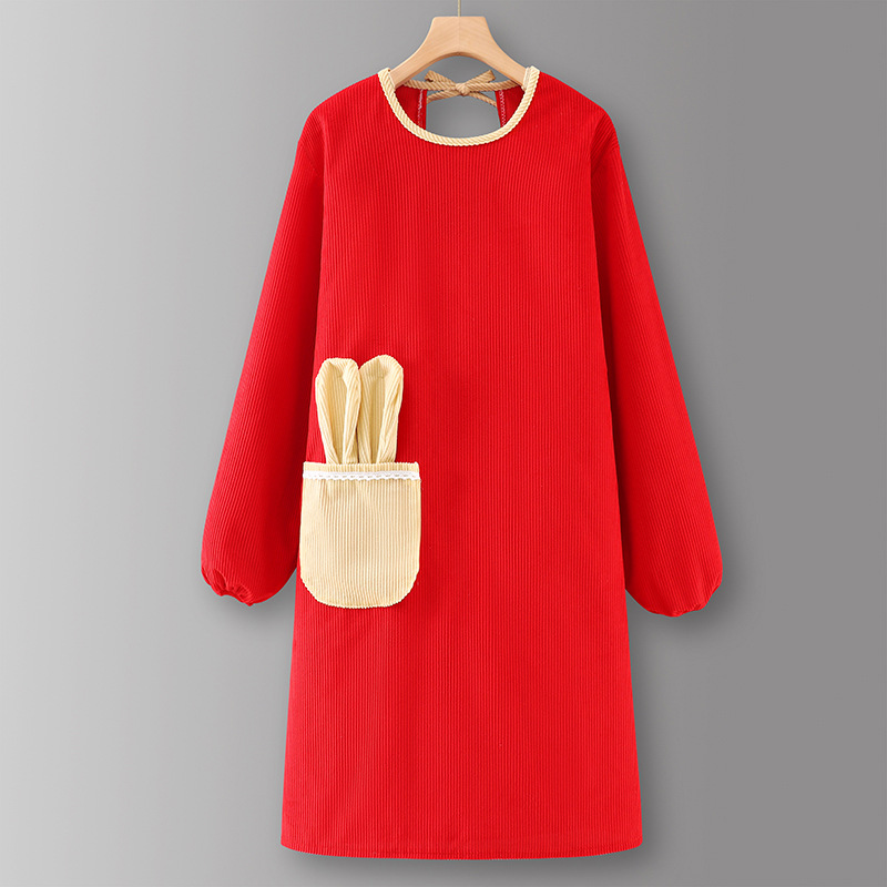 RedLZ803Corduroy long sleeve rabbit ears