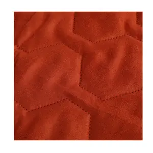 Polyester Suede Fabric with Ultrasonic Quilting for Jackets Woven/Printed/Plain Design Suede Fabric for Cars/Curtains