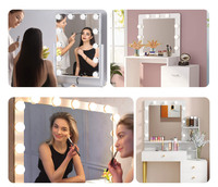 Miroir de courtoisie avec lumières Miroir de maquillage Lumière Dimmable Led Ampoules Miroir de maquillage Cabinet Lampe ampoule Utilisation salle de bain