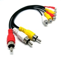 3.5mm 4-Pole fiş 3 RCA dişi adaptör PVC kaplı Stereo ses Video kablosu AV LCD TV HD TV ve hoparlörler için monitör