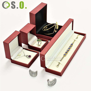 Luxury Red Velvet Paper Jewelry Box with Plastic Insert Wholesale High Quality <b>Ring</b> Necklace <b>Storage</b> Case Factory Supply - Product Image 3