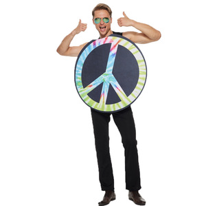 Disfraz con Símbolo de Paz para Hombre Adulto, Diseño Tie Dye, para Fiestas, Actuaciones y Cosplay - Product Image 1