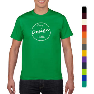 T-shirt de coupe régulière anti-boulochage en 100 coton, col côtelé élastique, t-shirts imprimés pour hommes, vente en gros sur mesure - Product Image 1