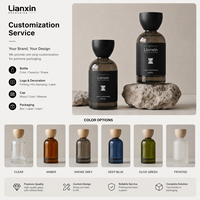 Flacon de parfum en verre avec bouchon en bois 30ml 50ml 100ml, flacon d'emballage de parfum vide noir personnalisé
