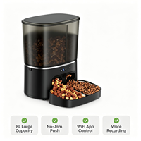 Distributeur automatique de nourriture pour animaux de compagnie KAILAN 8L à double bol, contrôle par application WiFi, double poussoir anti-blocage, distributeur de nourriture pour chats et chiens avec enregistrement vocal