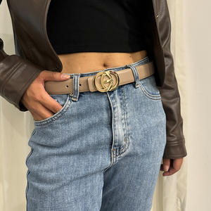 Cintos de Grife para Mulheres de Alta Qualidade e Luxo em Couro Genuíno Dupla Face Cinto Preto Versátil para Jeans Estilo para Vestido Cinto Caramelo - Product Image 5