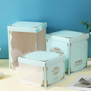 Vente en gros Boîte d'emballage de gâteau Boîte à gâteau d'anniversaire translucide de 6 pouces, <span class=keywords><strong>8</strong></span> pouces, 10 pouces, 12 pouces pour pâtisserie - Product Image 4