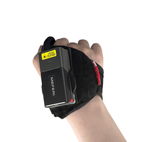 MEFERI MS300R Mini Lector de Códigos QR con Anillo para Dedo, Escáner de Códigos de Barras 2D, Escáner de Códigos QR Inalámbrico con NFC