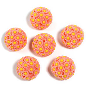 Nouvelles perles de boule de fleur acrylique à la mode répertoriées pour Bracelets de matériaux faits à la main chaînes de téléphone portable accessoire fabrication de bijoux - Product Image 4