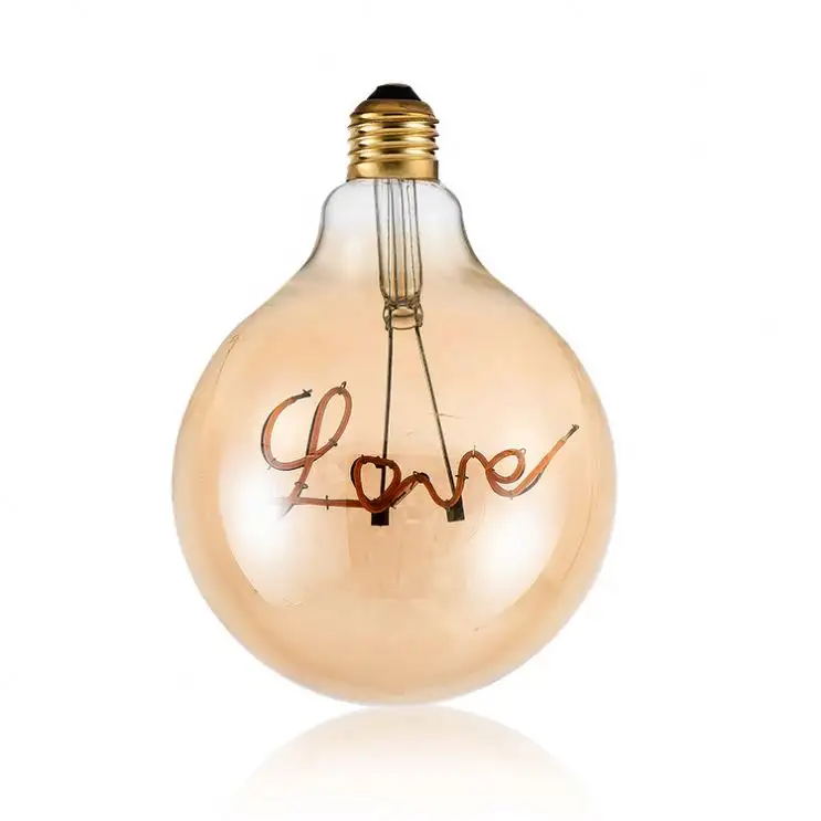 Bombilla de filamento Vintage vacaciones decorativas amor luz Led bombilla iluminación Edison estilo Retro lámpara de mesa bombilla