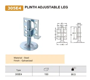 Móveis 305e3 aço galvanizado plinth pés ajustáveis e perna