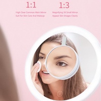 Miroir cosmétique LED portable, miroir de maquillage éclairé par LED