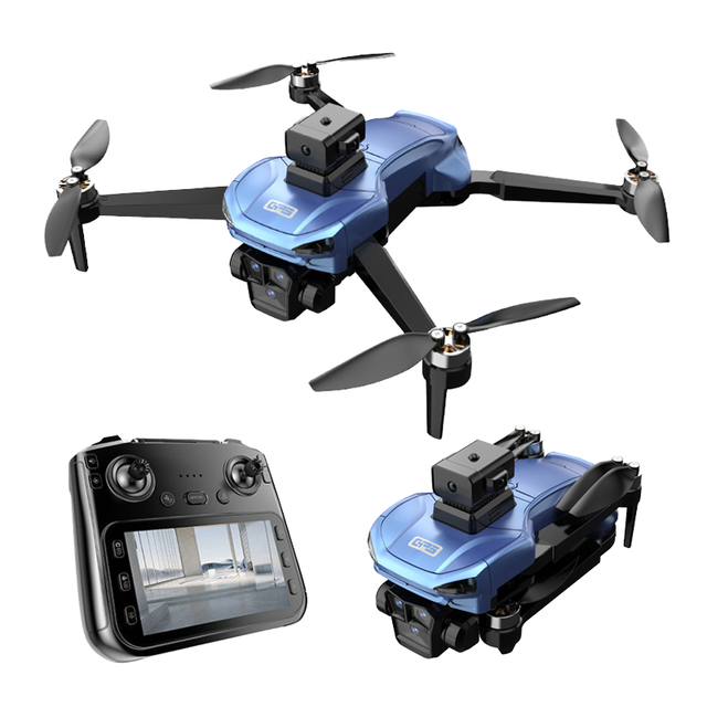2.4GHz WiFi Live Video Brushless Motor Optical Flow GPS Obstacle Avoidance Outdoor Foldable RC Drone With Camera LCD Screen