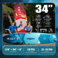 Planche de SUP gonflable bleue DAMA 450 LBS avec pagaie flottante réglable pour les sociétés de commerce