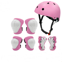 Ensemble d'équipement de protection pour patinage à roulettes pour enfants Genouillères à coque rigide Coudières Poignets Casques