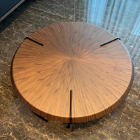 Table basse en écorce d'arbre en bois massif de style italien rétro léger et luxueux Wabi-Sabi Petite table d'appoint pour le salon